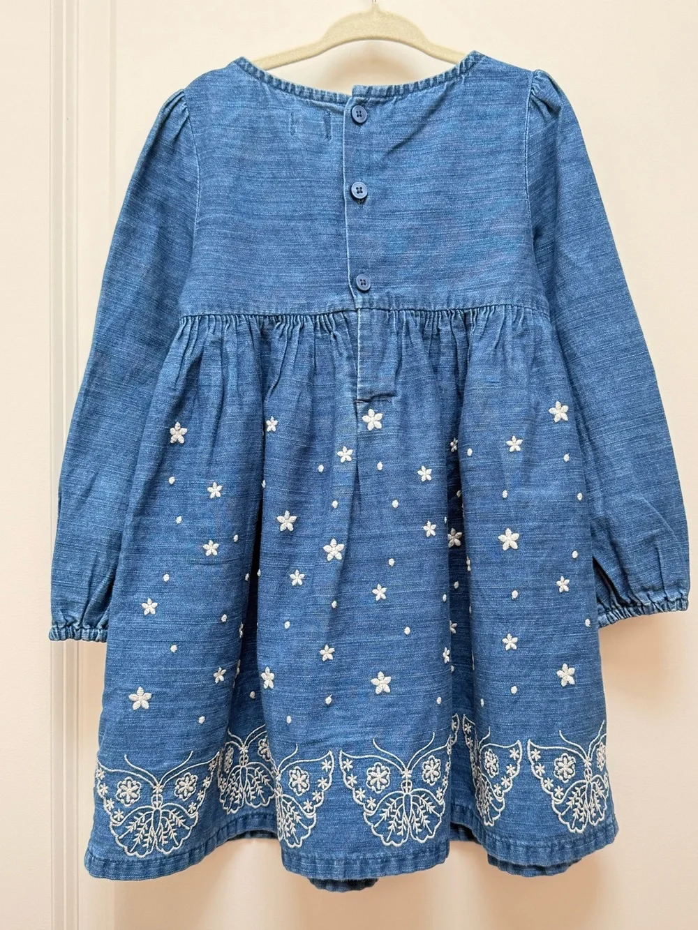Old Navy Embroidered Butterfly Denim Dress Size 4T